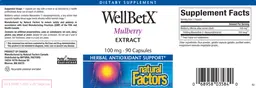 Label for WellBetX Mulberry Extract 100 mg