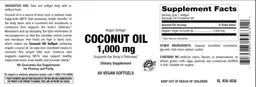 Label for Coconut Oil 1,000 mg