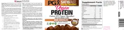 Label for PGX Satisfast Vegan Protein Dark Chocolate
