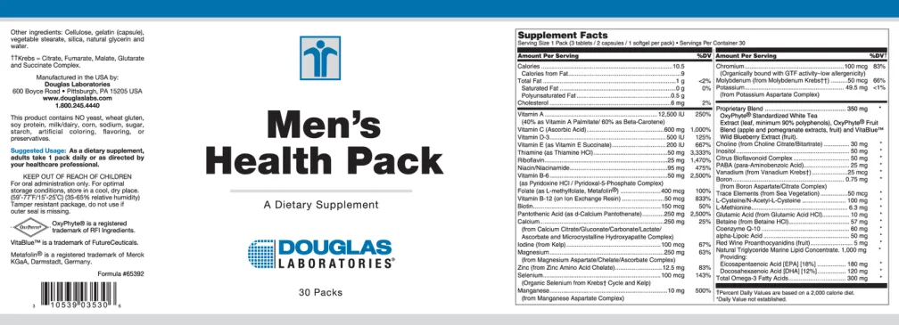 Label for Men's Health Pack