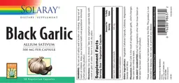 Label for Black Garlic 500 mg