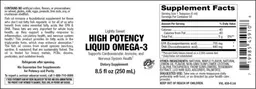 Label for High Potency Liquid Omega-3