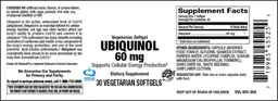 Label for Ubiquinol 60 mg