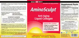 Label for AminoSculpt Liquid Collagen Cherry Flavor