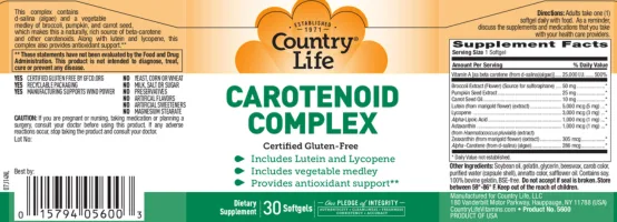 Label for Carotenoid Complex