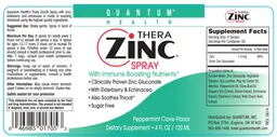 Label for Thera Zinc Spray Peppermint Clove Flavor