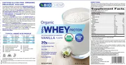 Label for 100% Whey Protein Vanilla Flavor