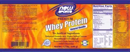 Label for Premium Whey Protein Natural Vanilla