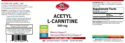 Label for Acetyl L-Carnitine 500 mg