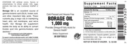 Label for Borage Oil 1,000 mg