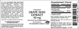 Label for Leucoselect Grape Seed Extract 50 mg