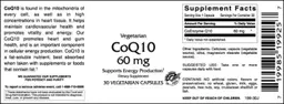 Label for CoQ10 60 mg