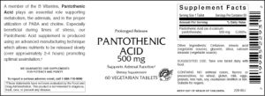 Pantothenic Acid 500 mg