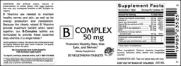 Label for B Complex 50 mg