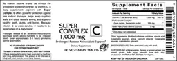 Label for Super Complex C 1,000 mg