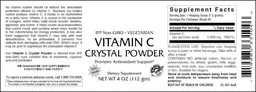Label for Vitamin C Crystal Powder