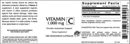 Label for Vitamin C 1,000 mg