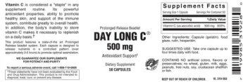 Label for Day Long C 500 mg