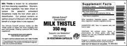 Label for Milk Thistle 350 mg