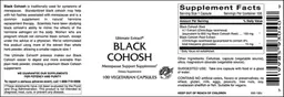 Label for Black Cohosh