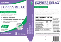 Label for Express Relax Natural Cocoa Flavored Lozenge