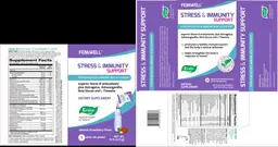 Label for Stress & Immunity Support Natural Strawberry Flavor