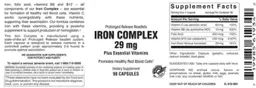 Label for Iron Complex 29 mg