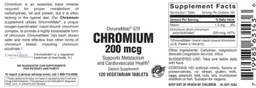 Label for Chromium 200 mcg