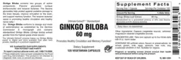 Label for Ginkgo Biloba 60 mg