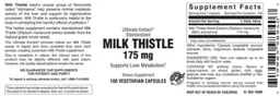 Label for Milk Thistle 175 mg