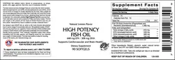 Label for Natural Lemon Flavor High Potency Fish Oil