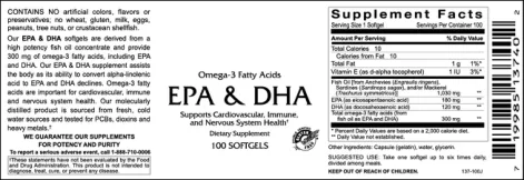 Label for EPA & DHA