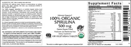 100% Organic Spirulina 500 mg