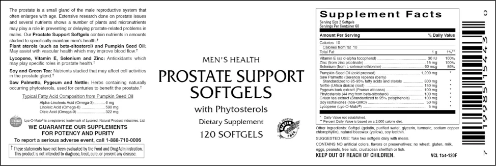 Label for Prostate Support Softgels