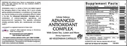 Label for Advanced Antioxidant Complex