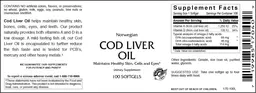 Label for Norwegian Cod Liver Oil