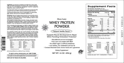 Label for Whey Protein Powder Natural Vanilla Flavor