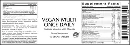 Label for Vegan Multi Once Daily