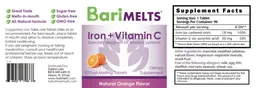 Label for Iron + Vitamin C Natural Orange Flavor