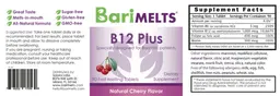 Label for B12 Plus Natural Cherry Flavor