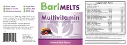 Label for Multivitamin Natural Fruit Flavor