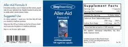 Label for Aller-Aid Formula II