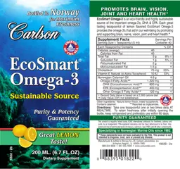 Label for EcoSmart Omega-3