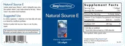 Label for Natural Source E