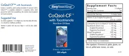 Label for CoQsol-CF With Tocotrienols
