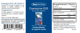 Label for Coenzyme Q10 30 mg With Vitamin C