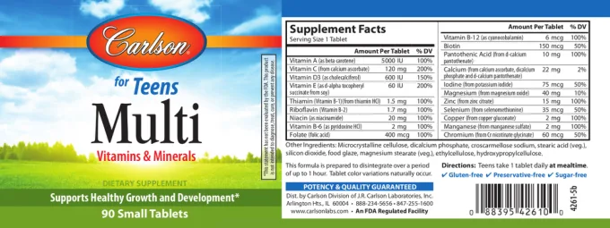 Label for Multi for Teens