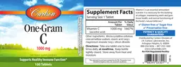 Label for One-Gram C 1000 mg