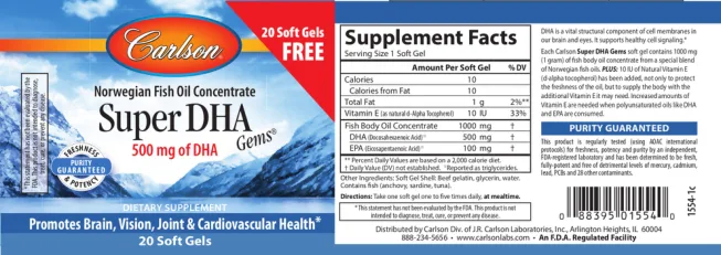 Label for Super DHA Gems
