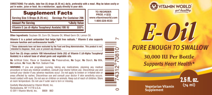 Label for E-Oil